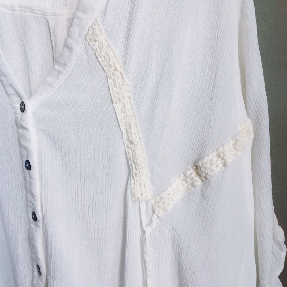 LAST 2 ⏱NWT Oversized ivory white boho lace blouse - Picture 3 of 8